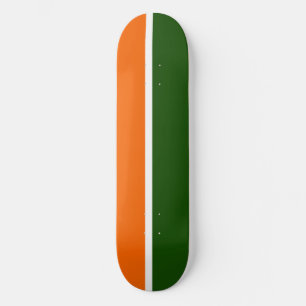 Skate Design de Bloco de Cor Verde Branco Laranja