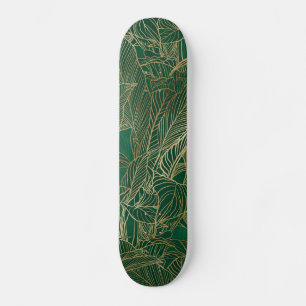 Skate Design de Botânica da Dourada Folhagem Verde Mode