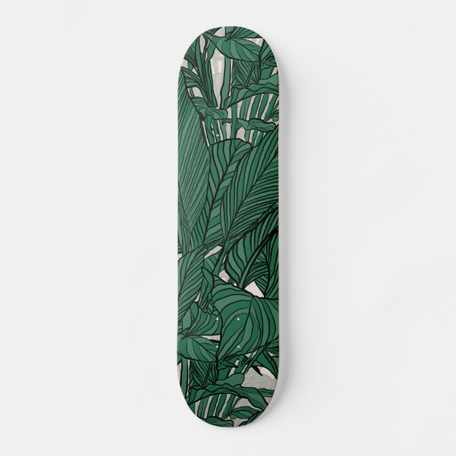 Skate Design de Botânica da Folhagem Verde Moderna (Frente)