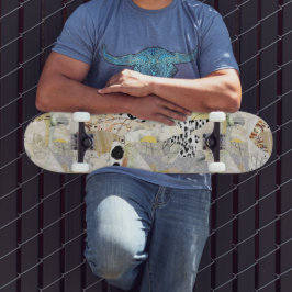 Skate Design de Colagem Abstrata Elegante Neutra