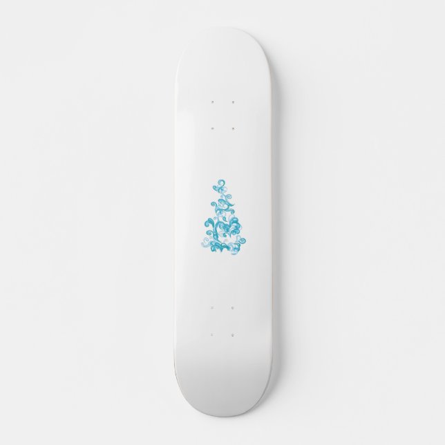 Skate Design de decoração de turquesa média, azul escura (Frente)