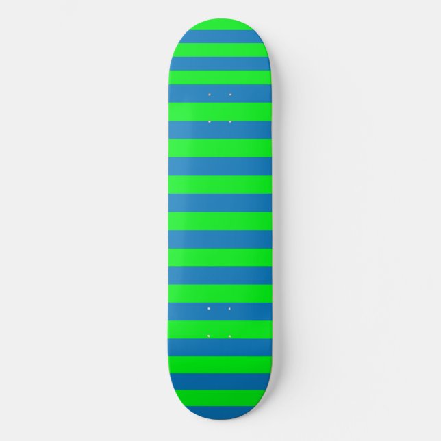 Skate Design de faixas azuis e verdes (Frente)