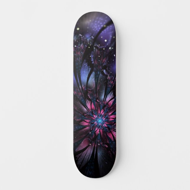 Skate design de flor fractal abstrato. (Frente)