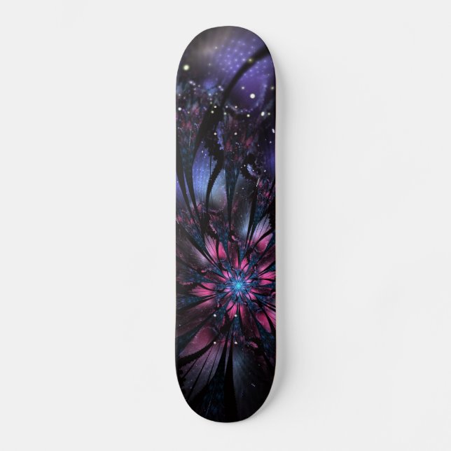 Skate design de flor fractal abstrato. (Frente)