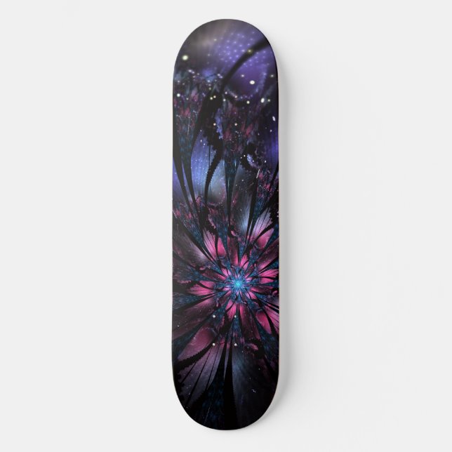 Skate design de flor fractal abstrato. (Frente)