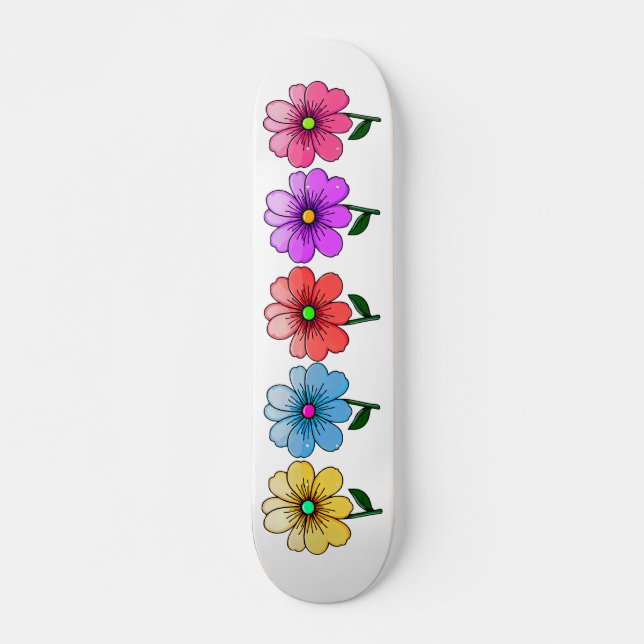 Skate design de flores de 5 cores (Frente)