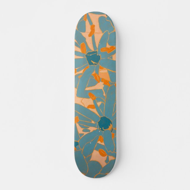 Skate Design de Folha Contemporânea Pêssego (Frente)