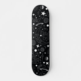 Skate Design de galáxia cósmica branca e negra