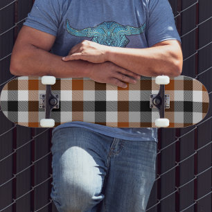 Skate Design de Gingham Preto-Castanho