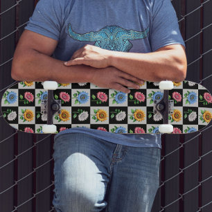 Skate Design de girassol multicolorido com controlo
