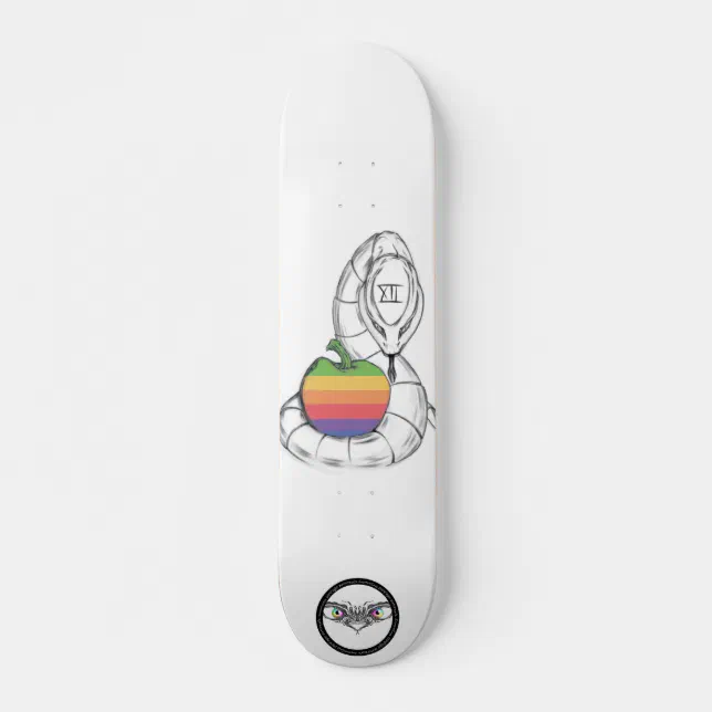 Skate design de maçã com cobra