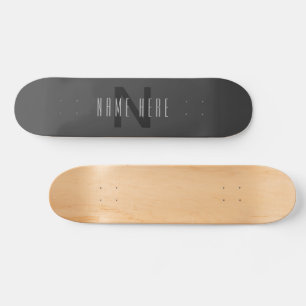 Skate Design de Monograma Minimalista Moderno Editável C