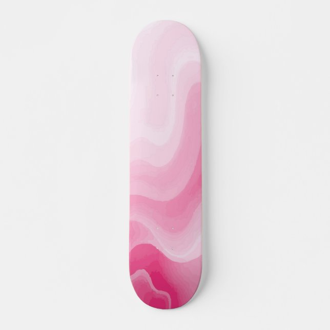Skate Design de Onda de Gradiente Rosa Abstrato (Frente)