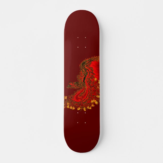 Skate Design de ouro e vermelho do Dragão da China (Frente)
