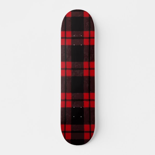 Skate Design de padrão clássico xadrez vermelho (Frente)
