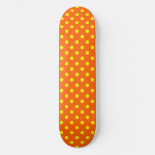 Skate Design de Padrão de Bolinhas Amarelo em Laranja