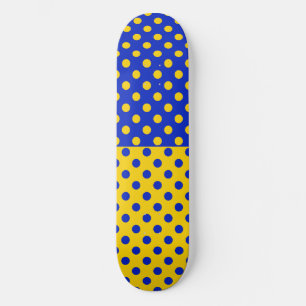Skate Design de Padrão de Bolinhas Amarelo Half Azul