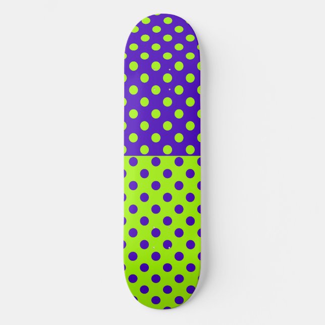Skate Design de padrão de Bolinhas verde azul (Frente)