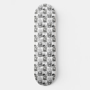 Skate Design de Padrão de Coelho do Cogumelo Minimalista