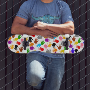 Skate Design de padrão de impressão de mão colorida bran