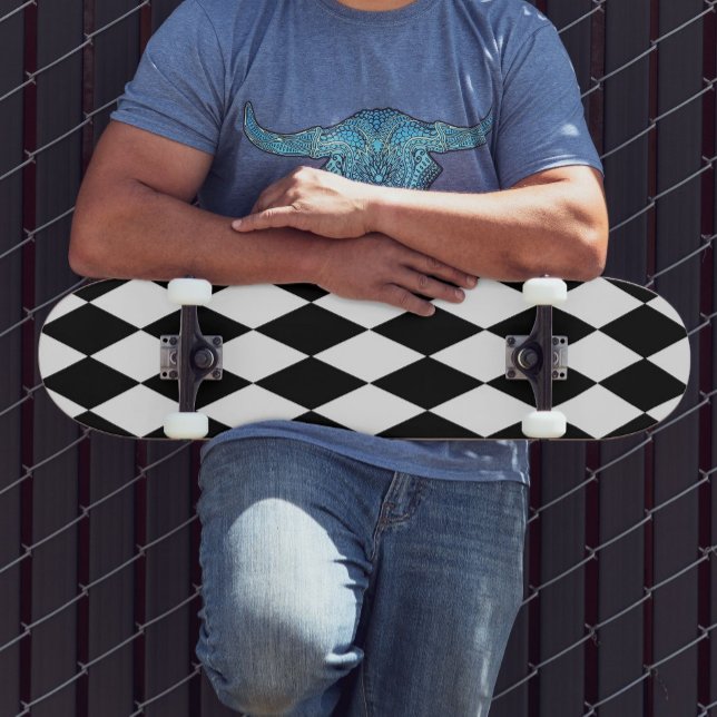 Skate Design de Padrão de Ouros Brancos Negros (Criador carregado)