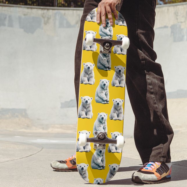 Skate Design de padrão de urso polar amarelo (Criador carregado)