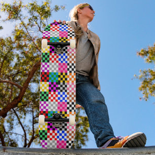 Skate Design de padrão de verificação de patch multicolo