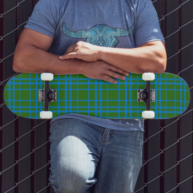 Skate Design de Padrão de Xadrez de Tartan Verde (Criador carregado)
