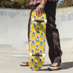 Skate Design de Padrão do Urso Polar em Amarelo