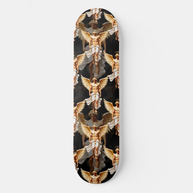 Skate Design de Padrão dos Ângulos do Ouro Celestial (Frente)