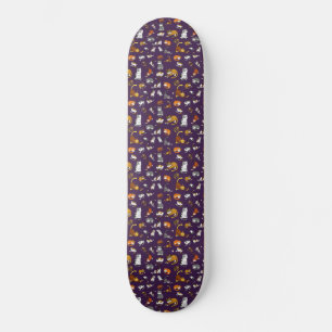 Skate design de película de gato giro roxo para amantes 