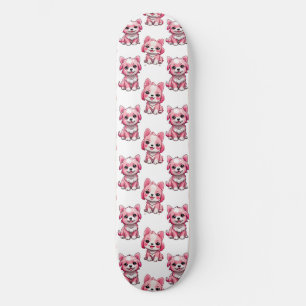 Skate Design de Puppy Dog Patterno - branco