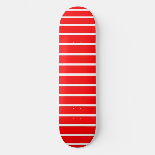 Skate Design de Stripes Vermelhas e Brancas (Frente)