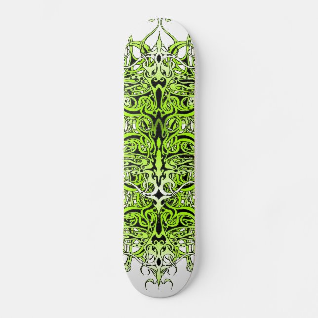 Skate Design de Tatuagem Tribal Personalizada Verde (Frente)