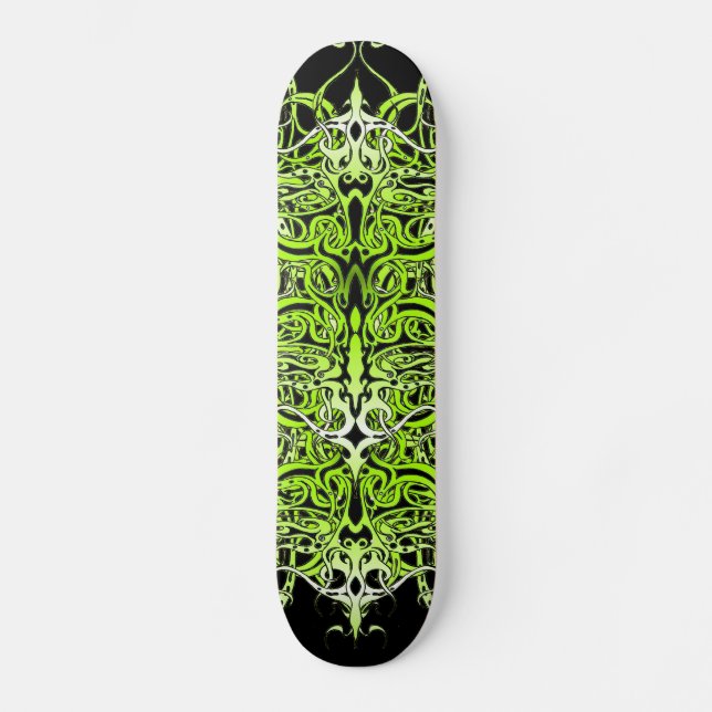 Skate Design de Tatuagem Tribal Personalizada Verde (Frente)