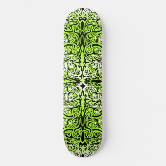 Skate Design de Tatuagem Tribal Personalizada Verde (Frente)