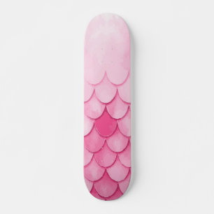 Skate Design de Textura de Escala de Sereia Rosa