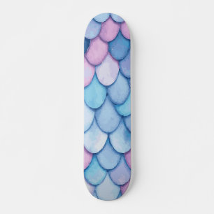 Skate Design de Textura de Escala de Sereia Rosa e Azul