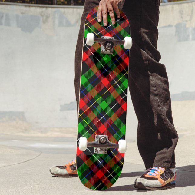Skate Design de Xadrez de Flanela Vermelho Verde Branco  (Criador carregado)