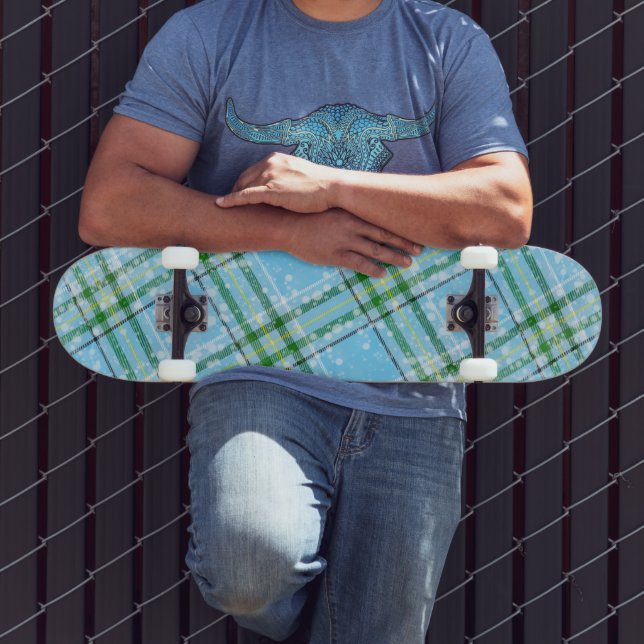 Skate Design de Xadrez Escocês de Neve de Inverno (Ao ar livre 3)