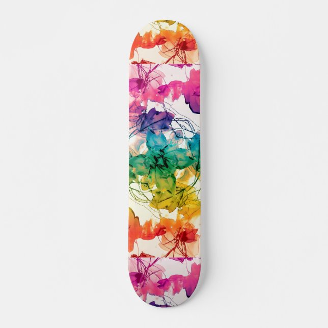 Skate Design decorativo dos redemoinhos florais (Frente)
