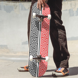 Skate Design do Padrão de Frete preto branco vermelho gr