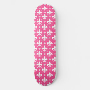 Skate Design do padrão Fleur-de-lis de fundo rosa