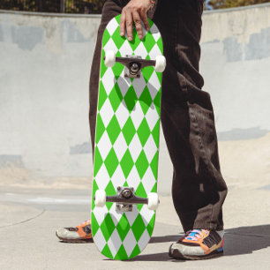 Skate Design dos Verificadores de Ouros Branco Verde