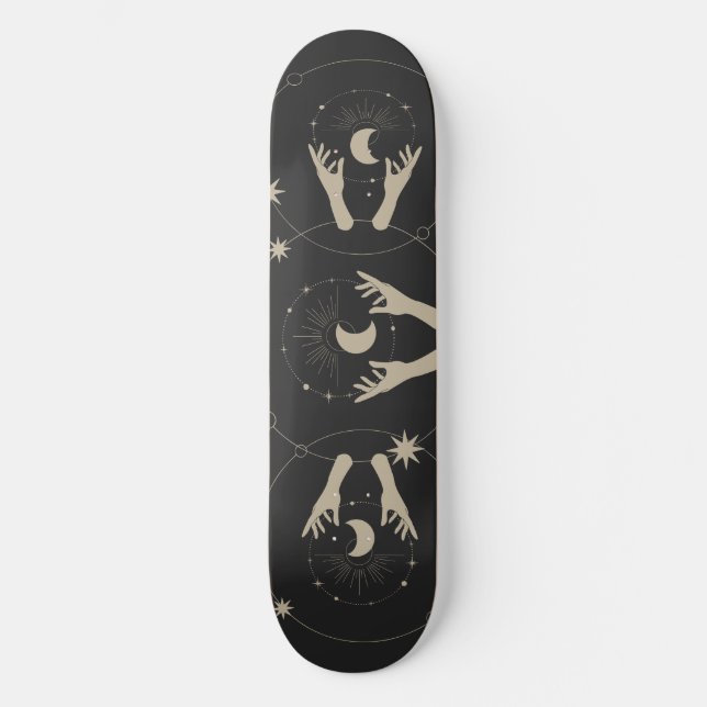 Skate design estético de fantasia ao luar (Frente)