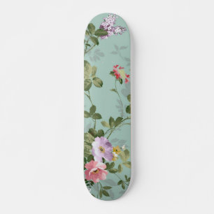 Skate Design Floral Verde Vintage 