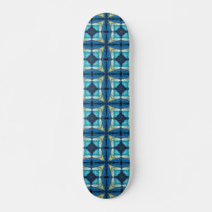 Skate Design geométrico amarelo-azul-turquesa