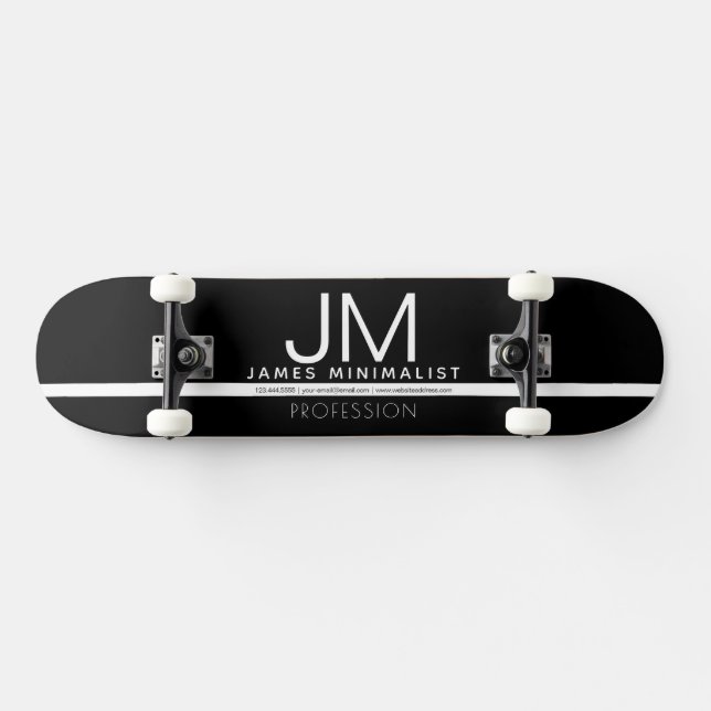 Skate Design Minimalista Profissional Moderno | Preto e  (Horz)