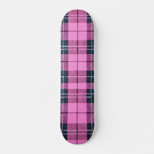Skate Design Ousado de Xadrez Rosa e Preto