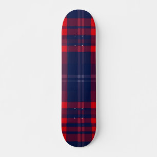 Skate Design Ousado de Xadrez Vermelho e Azul